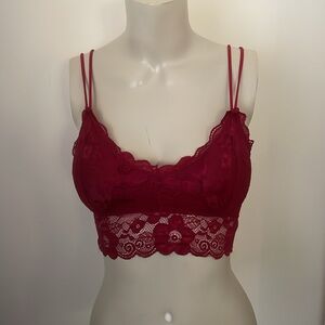 Red Floral Lace Bralette